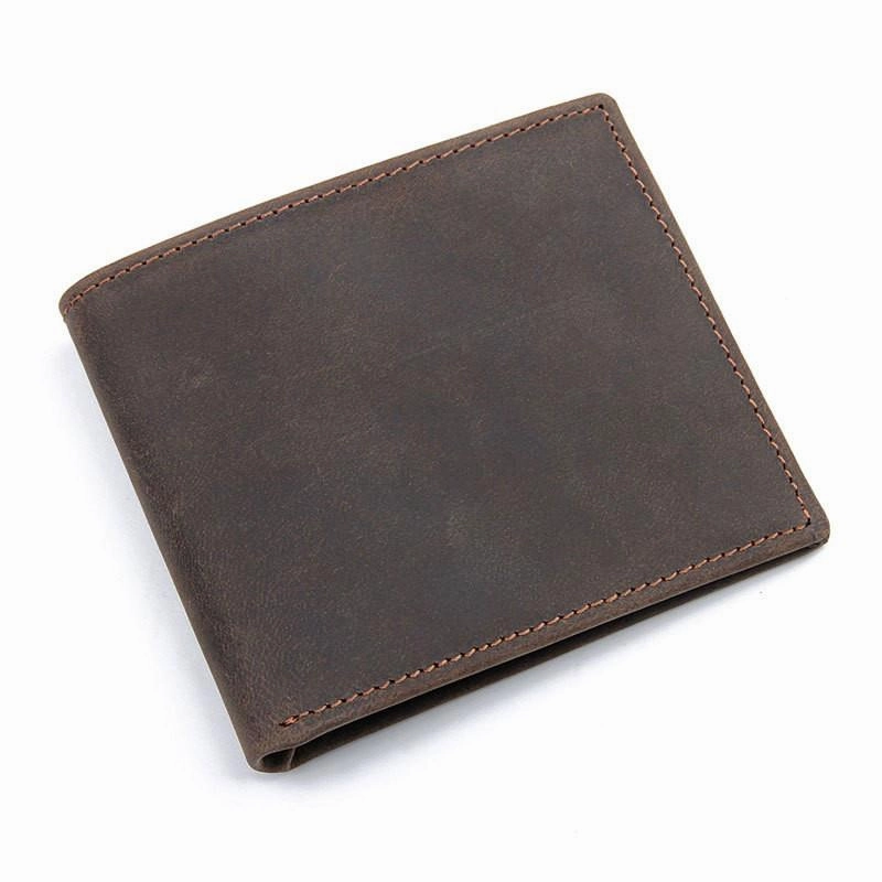 Best Brown Bifold Leather Mens Wallet Slim Wallet Billfold Wallet Driver's License Wallet for Men