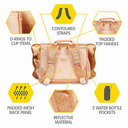 Bixbee Kids Lunchbox and Backpack, Water Resistant Backpack and Lunch Bag for Girls and Boys with Pockets, Durable Zippers & Easy Carry Design - Perfect Size Coordinating Set for School and Travel