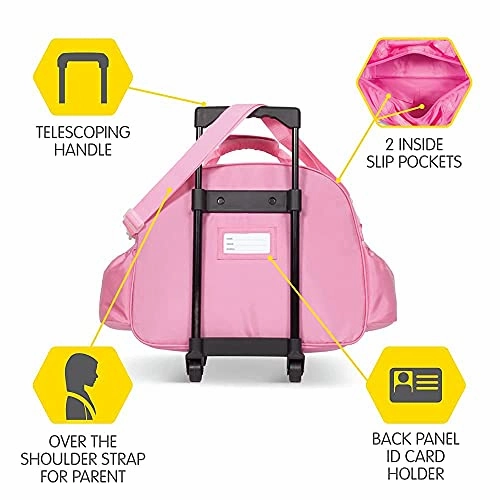 Bixbee Kids Rolling Suitcase and Backpack Set, Shark Luggage for Girls & Boys with Wheels, Telescoping Handle, Adjustable Straps and Pockets - Carry On Bag & Backpack for Airport & Travel Set of 2