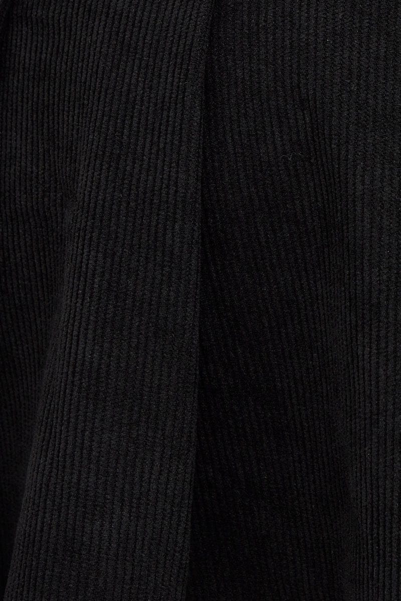 Black Tennis Skirt Low Rise Micro Mini Pleated Corduroy