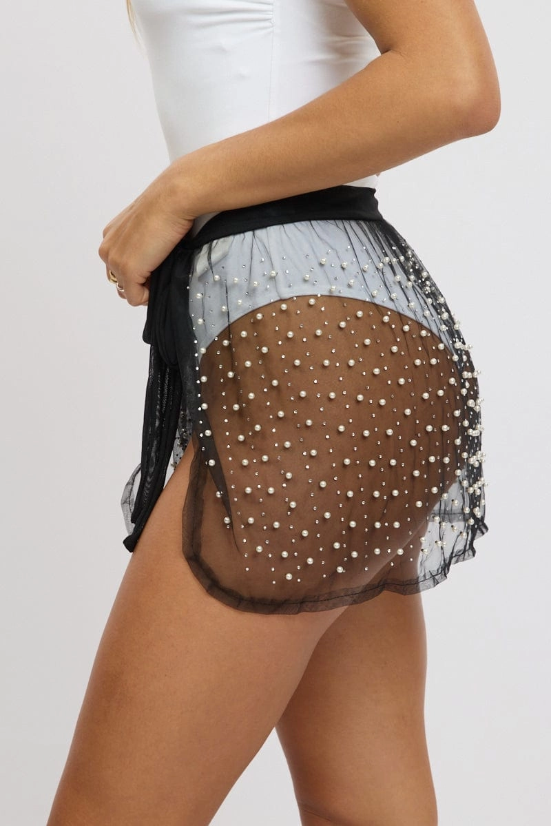Black Tie Side Beach Festival Skirt