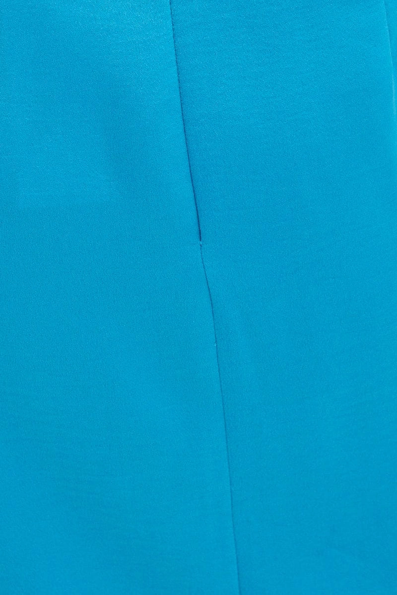 Blue Twist Midi Skirt