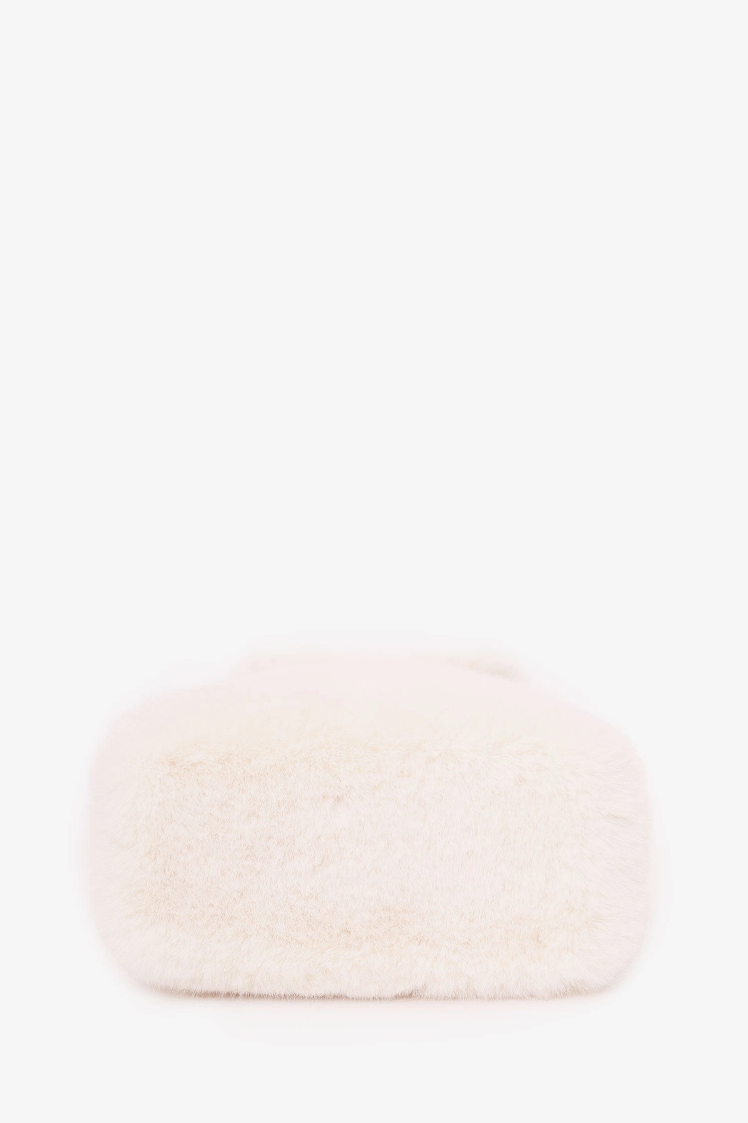Blumarine White Faux Fur Crystal Logo Bag