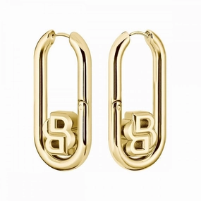 BOSS Jewellery Ladies Double B Gold Plated Earrings 1580629