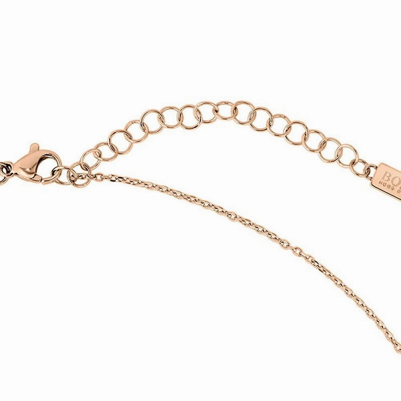 Boss Jewellery Ladies Rose Gold Plated Twist Bar Necklace 1580131