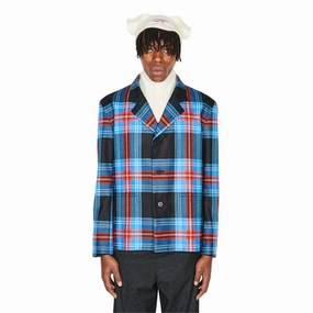 Boxy Single Breasted Blazer 'LOVERBOY Tartan'