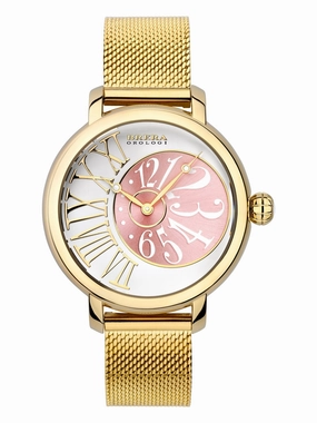Brera Orologi "Valentina Elegant" BRVAEL3803 Silver/Pink/Gold Mesh Steel Bracelet Women's Watch