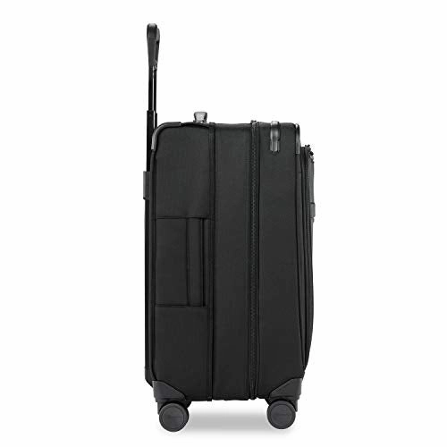 Briggs & Riley Baseline-Softside CX Expandable Medium Checked Spinner Trunk, Black, 25-Inch