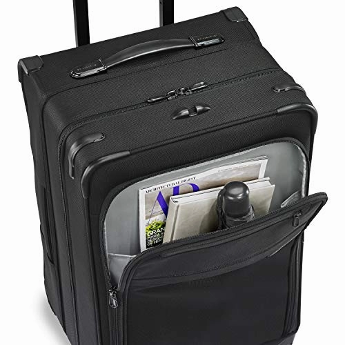 Briggs & Riley Baseline-Softside CX Expandable Medium Checked Spinner Trunk, Black, 25-Inch
