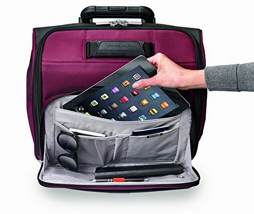 Briggs & Riley Transcend-Softside Expandable Tall Carry-On Upright Luggage, Merlot, 22-Inch