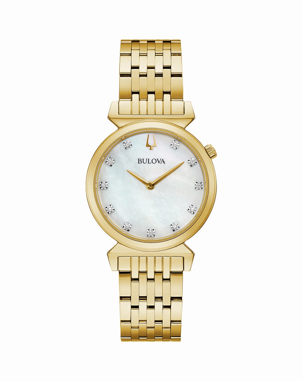 Bulova White Dial Stainless Steel Diamond Bracelet Watch 97P149
