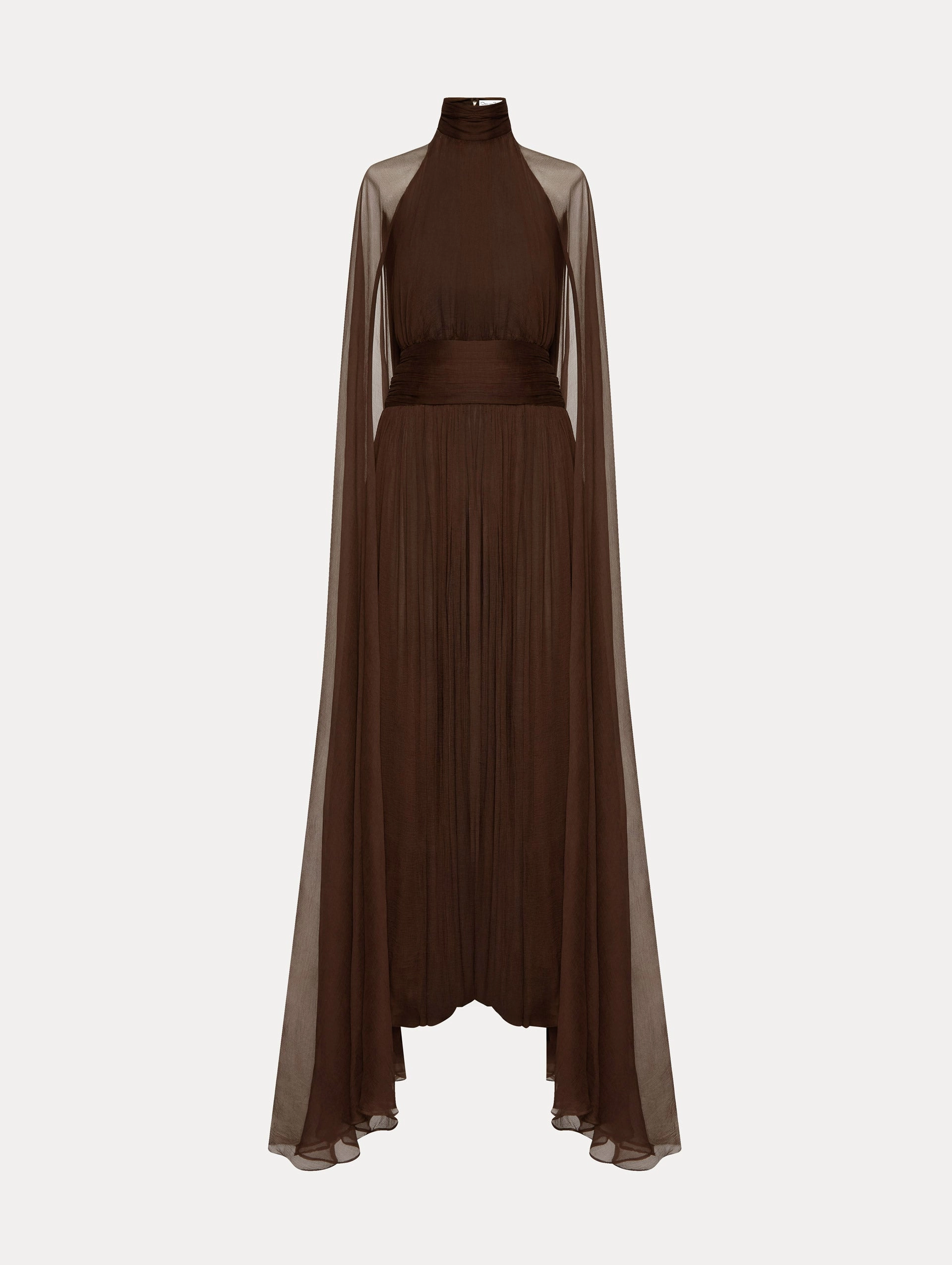 Butterfly-Detailed Chiffon Caftan
