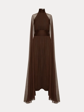 Butterfly-Detailed Chiffon Caftan