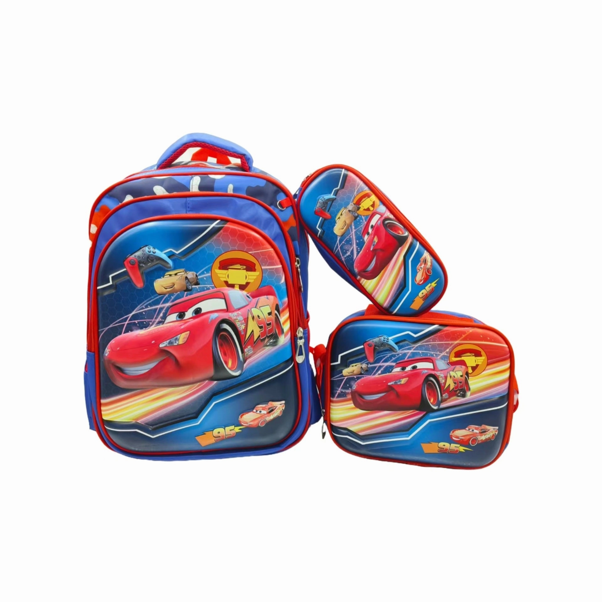 Can hold tie rod schoolbag lunch bag pencil case three-piece set