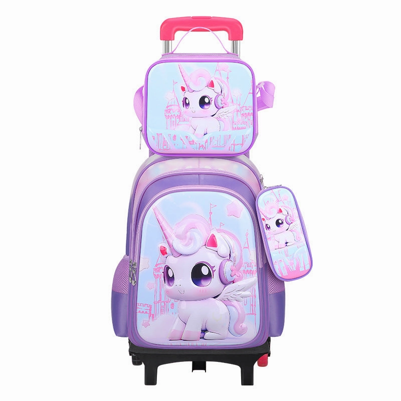 Can hold tie rod schoolbag lunch bag pencil case three-piece set