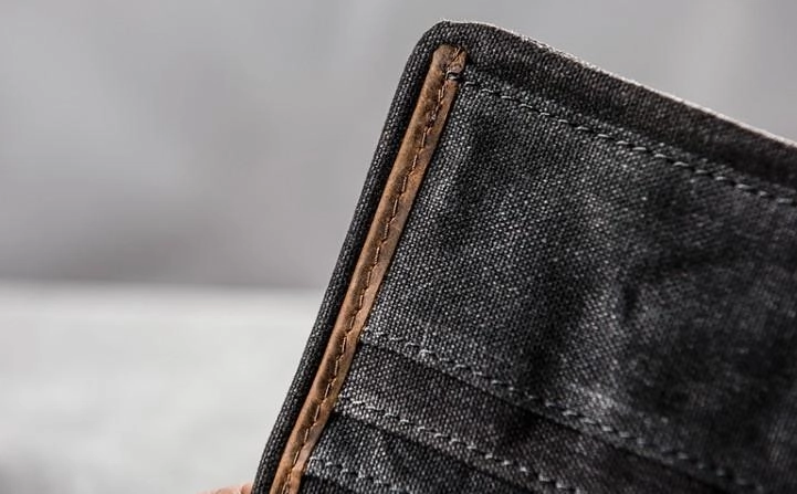 Canvas Leather Long Wallets for men Bifold Vintage Men Long Wallet