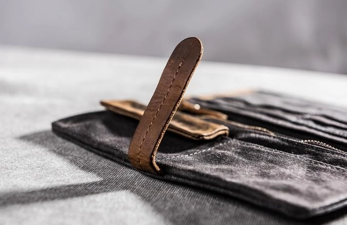 Canvas Leather Long Wallets for men Bifold Vintage Men Long Wallet