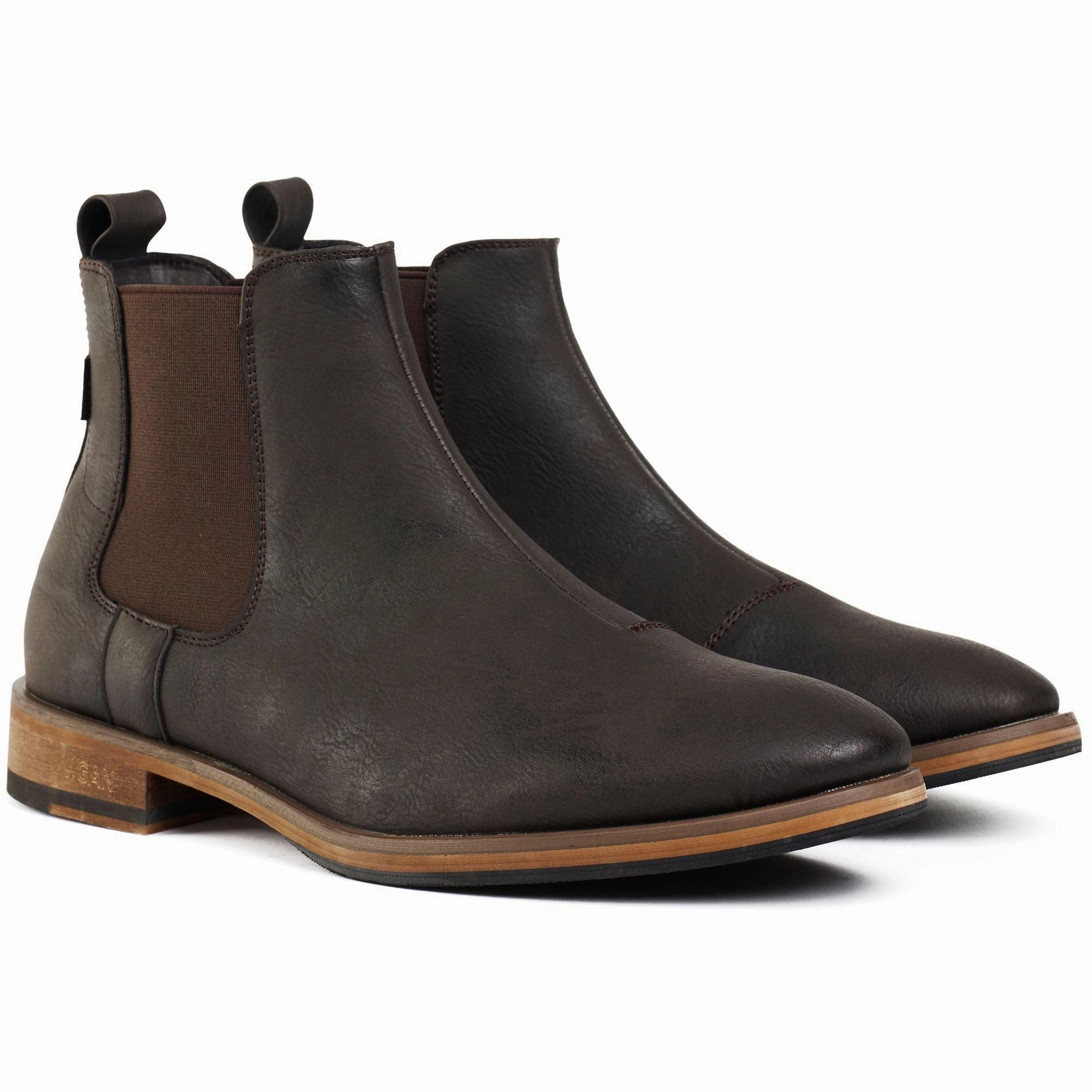 Cardamom Men's Vegan Leather Chelsea Boots | Dark Brown