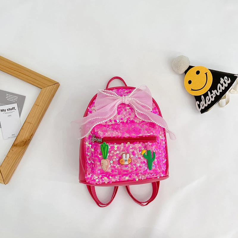 Cartoon PU bright back protection backpack