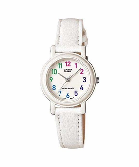 Casio Analog LQ-139L-7B White Leather Strap Women's Watch