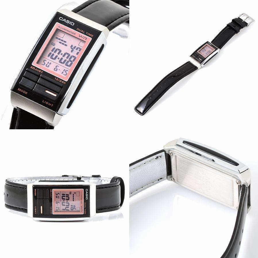 Casio Futurist LA-201WBL-1A Black Leather Strap for Women