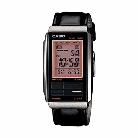 Casio Futurist LA-201WBL-1A Black Leather Strap for Women
