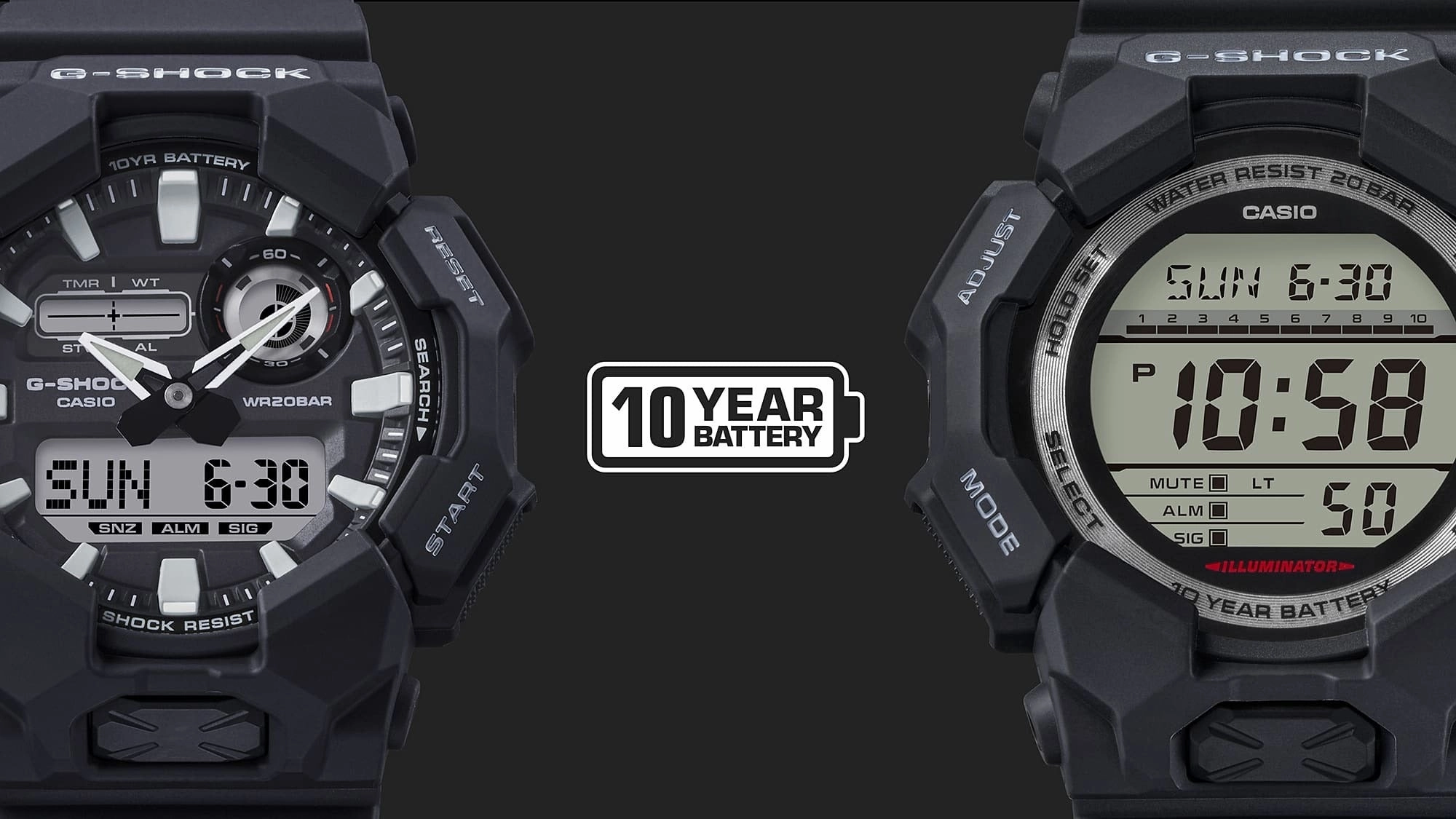 Casio G-Shock Analog-Digital Black Resin GA-010 With P Series