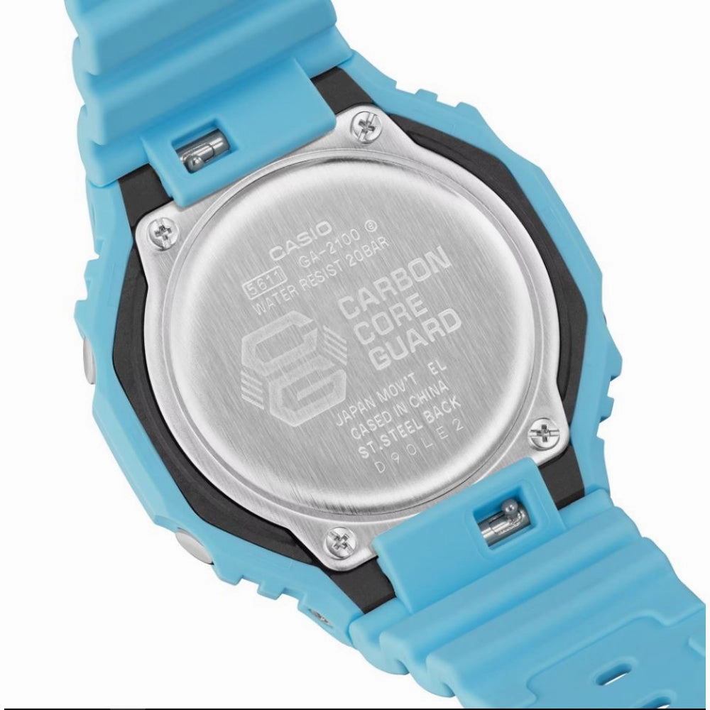 Casio G-Shock Blue Resin Strap Men Watch GA-2100-2A2DR