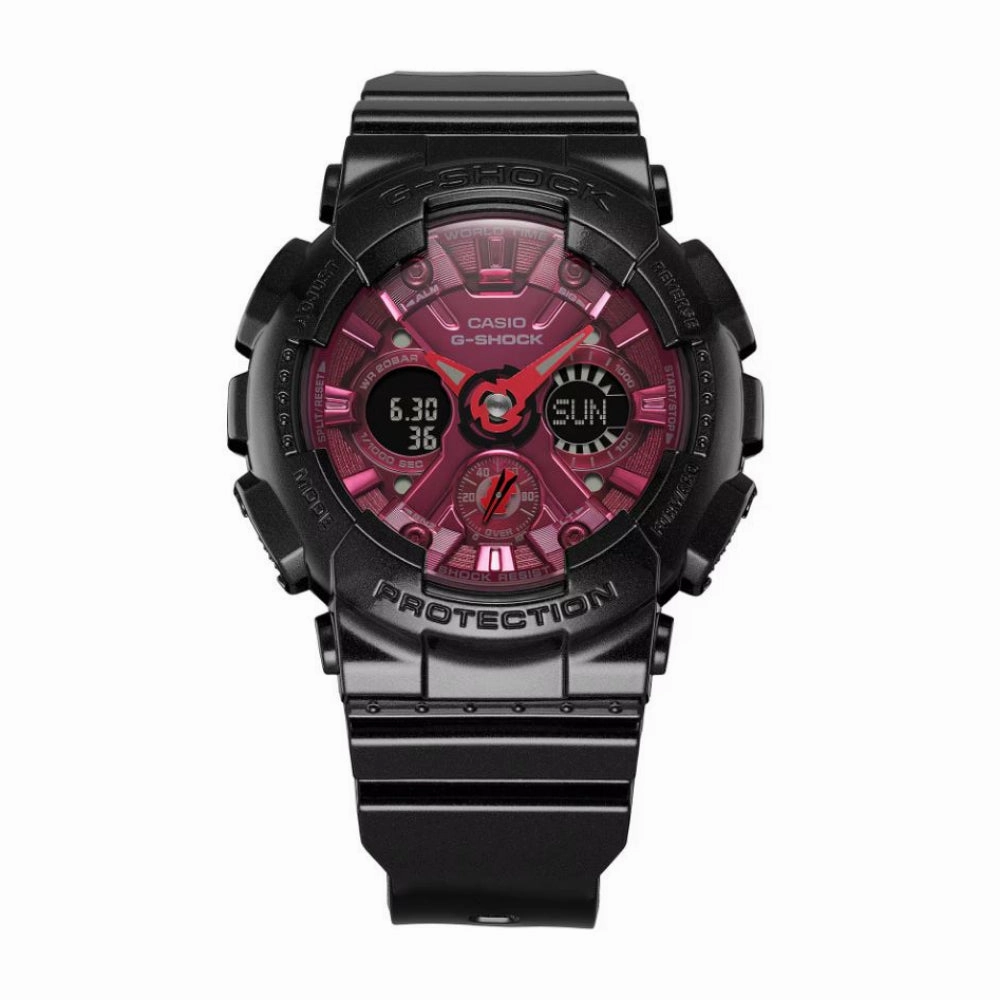 Casio G-Shock Chronograph Black Resin Strap Women Watch GMA-S120RB-1ADR-P