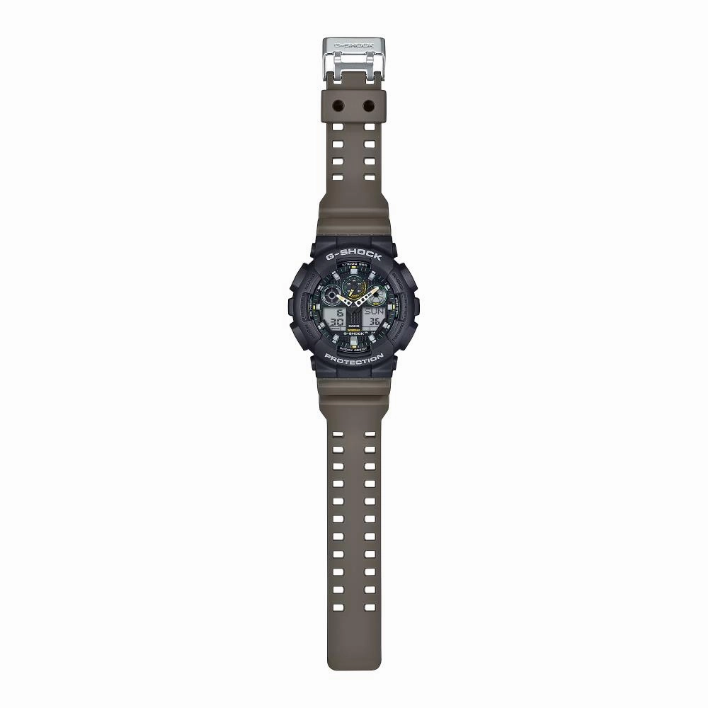 Casio G-Shock Digital-Analog Brown Resin Strap Men's Watch GA-100TU-1A3DR
