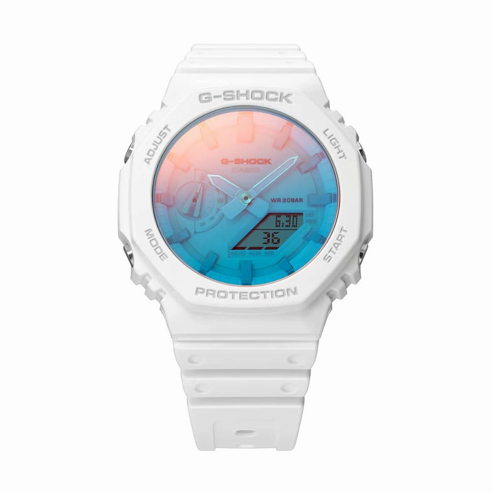 Casio G-Shock Digital Analog White Resin Strap GA-2100TL-7ADR-P