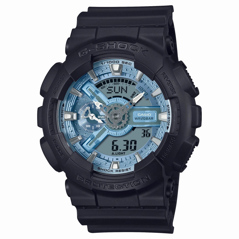 Casio G-Shock Digital-Analogue Black Resin Strap Men Watch GA-110CD-1A2DR
