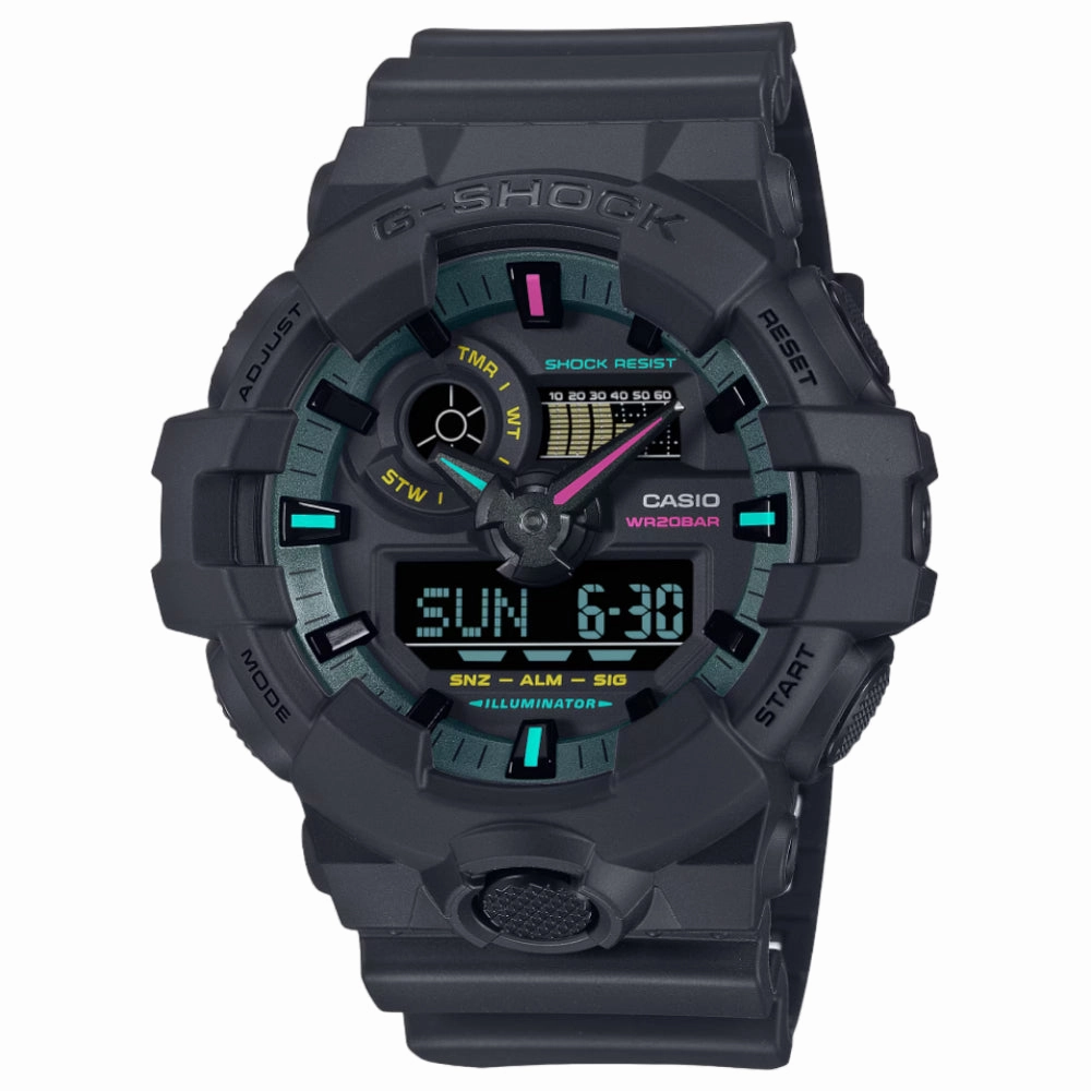 Casio G-Shock Digital-Analogue Black Resin Strap Men Watch GA-700MF-1ADR