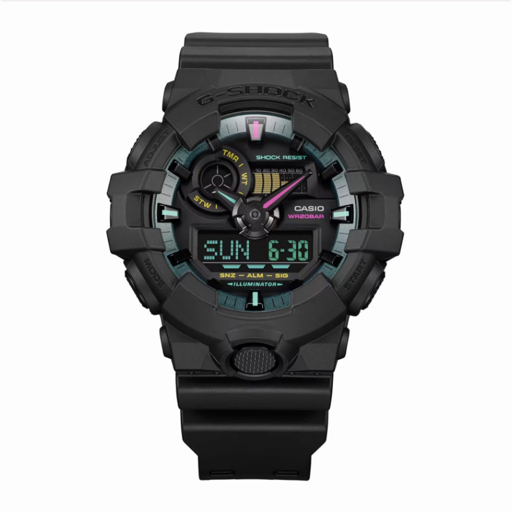 Casio G-Shock Digital-Analogue Black Resin Strap Men Watch GA-700MF-1ADR