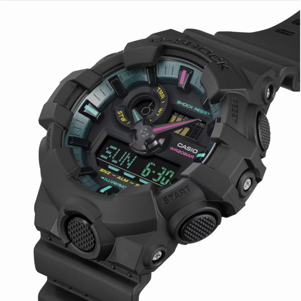 Casio G-Shock Digital-Analogue Black Resin Strap Men Watch GA-700MF-1ADR