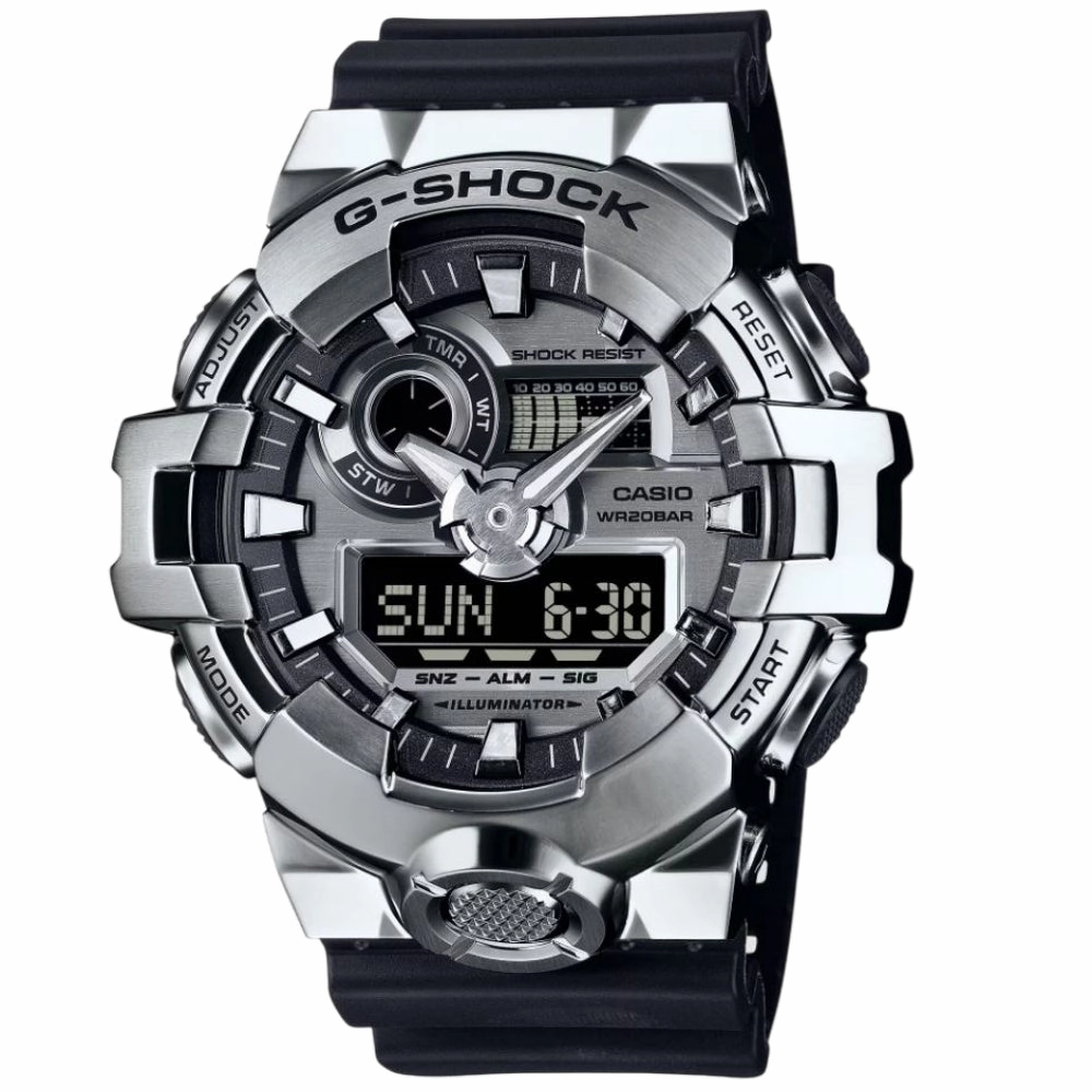 Casio G-Shock Digital-Analogue Black Resin Strap Men Watch GM-700-1ADR