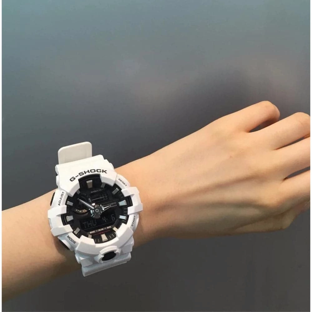 Casio G-Shock Digital-Analogue White Resin Strap Men Watch GA-700-7ADR-P