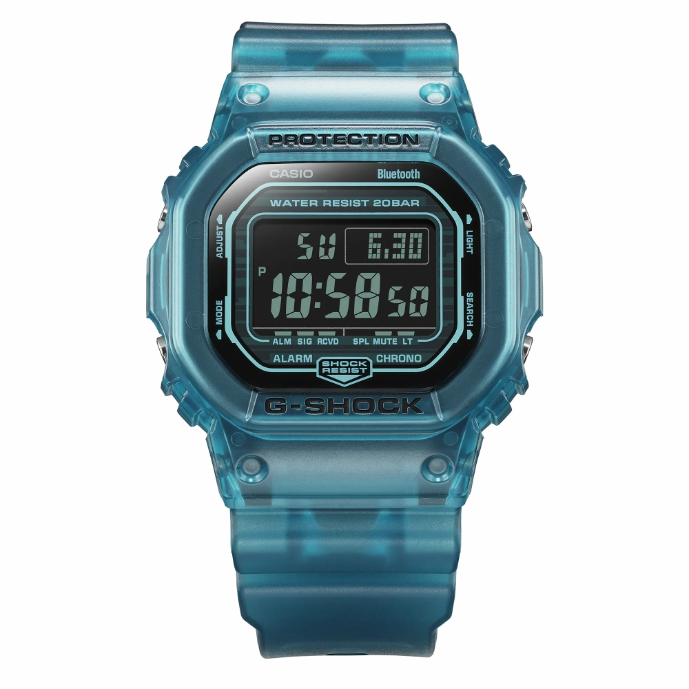 Casio G-Shock Digital Transparent Color Resin Strap Men Watch DW-B5600G-2DR