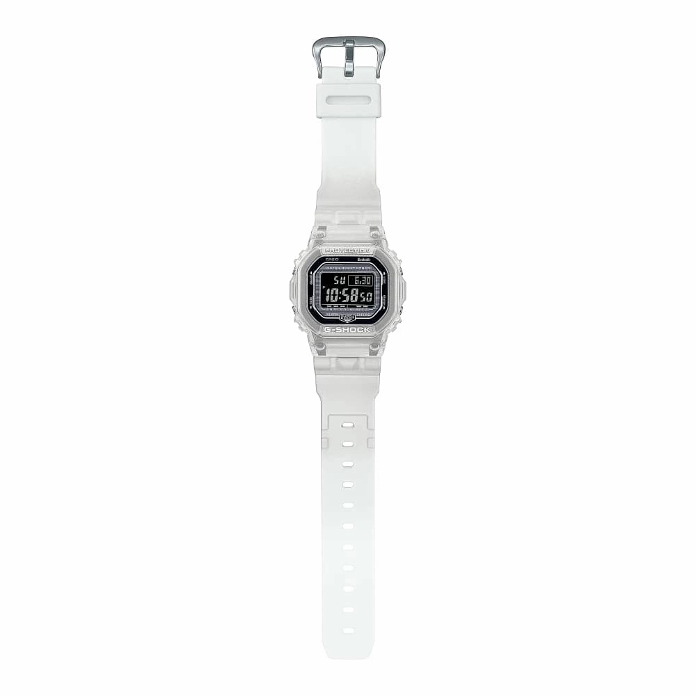 Casio G-Shock Digital Transparent White Resin Strap Men Watch DW-B5600G-7DR-P