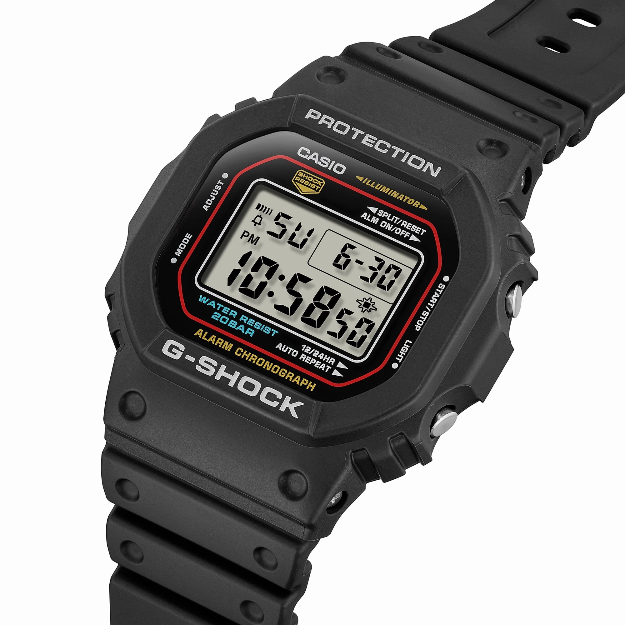 CASIO G-SHOCK DW-5600RL-1DR DIGITAL BLACK AND RED WATCH