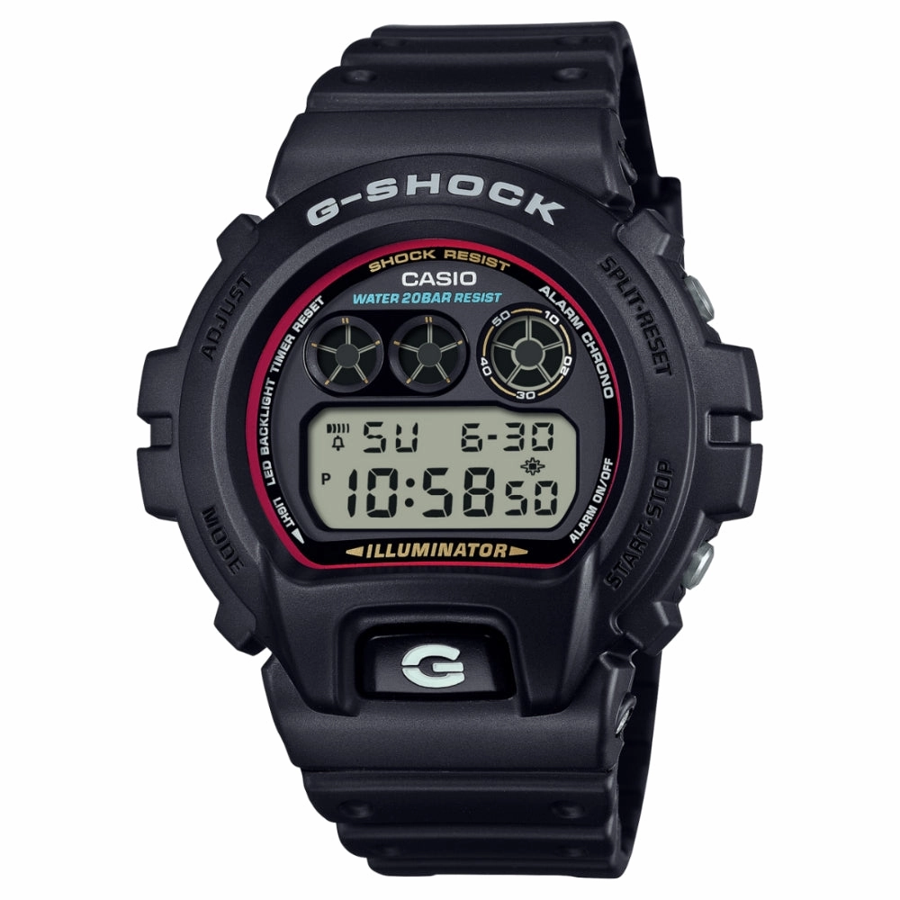 CASIO G-SHOCK DW-6900RL-1DR DIGITAL BLACK AND RED WATCH