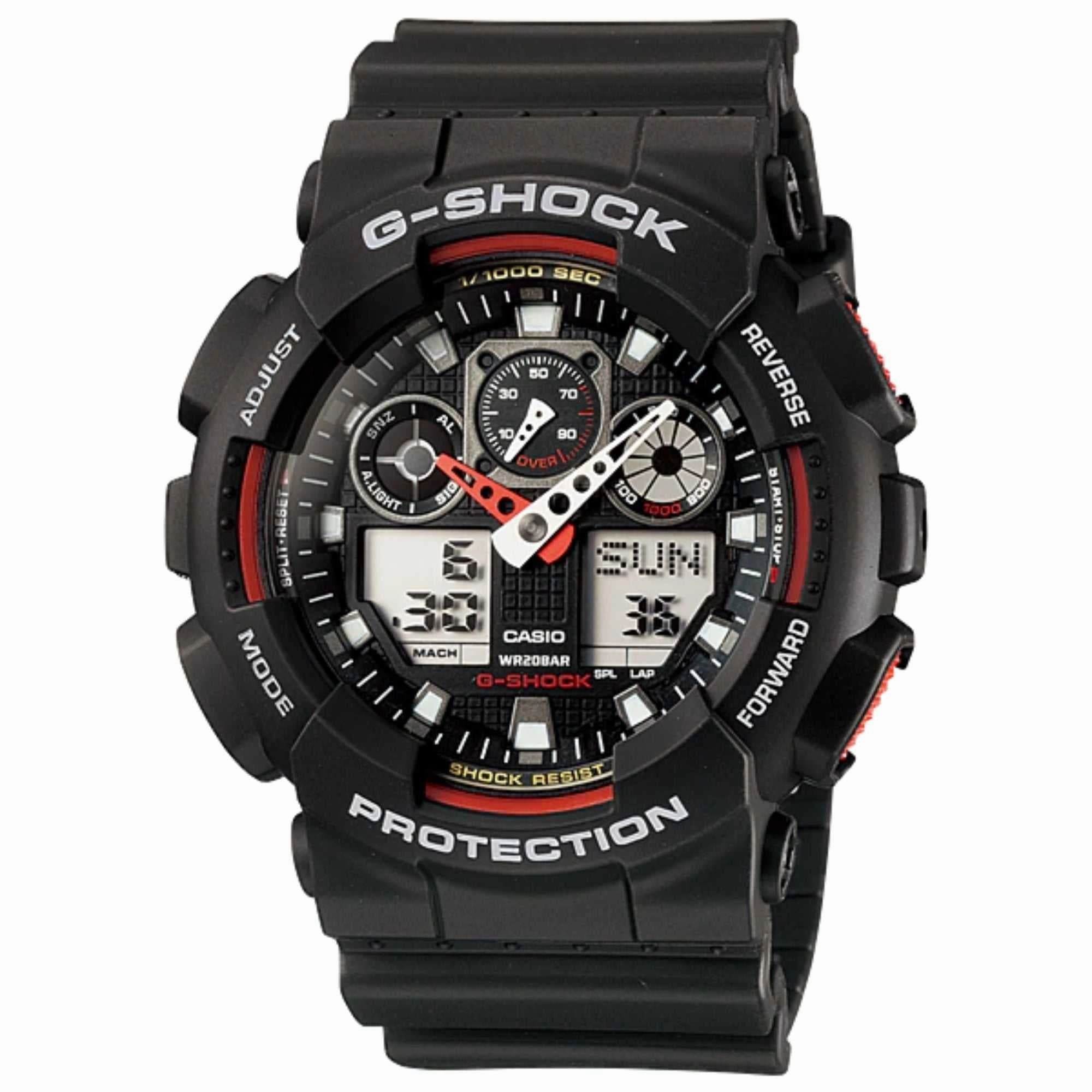 CASIO G-SHOCK GA-100-1A4DR DIGITAL QUARTZ BLACK RESIN MEN'S WATCH