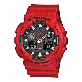 CASIO G-SHOCK GA-100B-4ADR-P DIGITAL RED RESIN UNISEX WATCH
