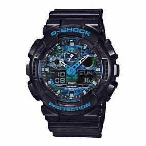 Casio G-Shock GA-100CB-1ADR  Blue Dial Resin Strap Men Watch