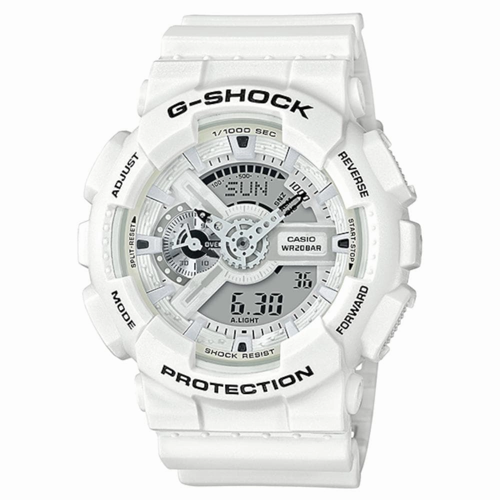 CASIO G-SHOCK GA-110MW-7ADR-P DIGITAL QUARTZ WHITE RESIN MEN'S WATCH