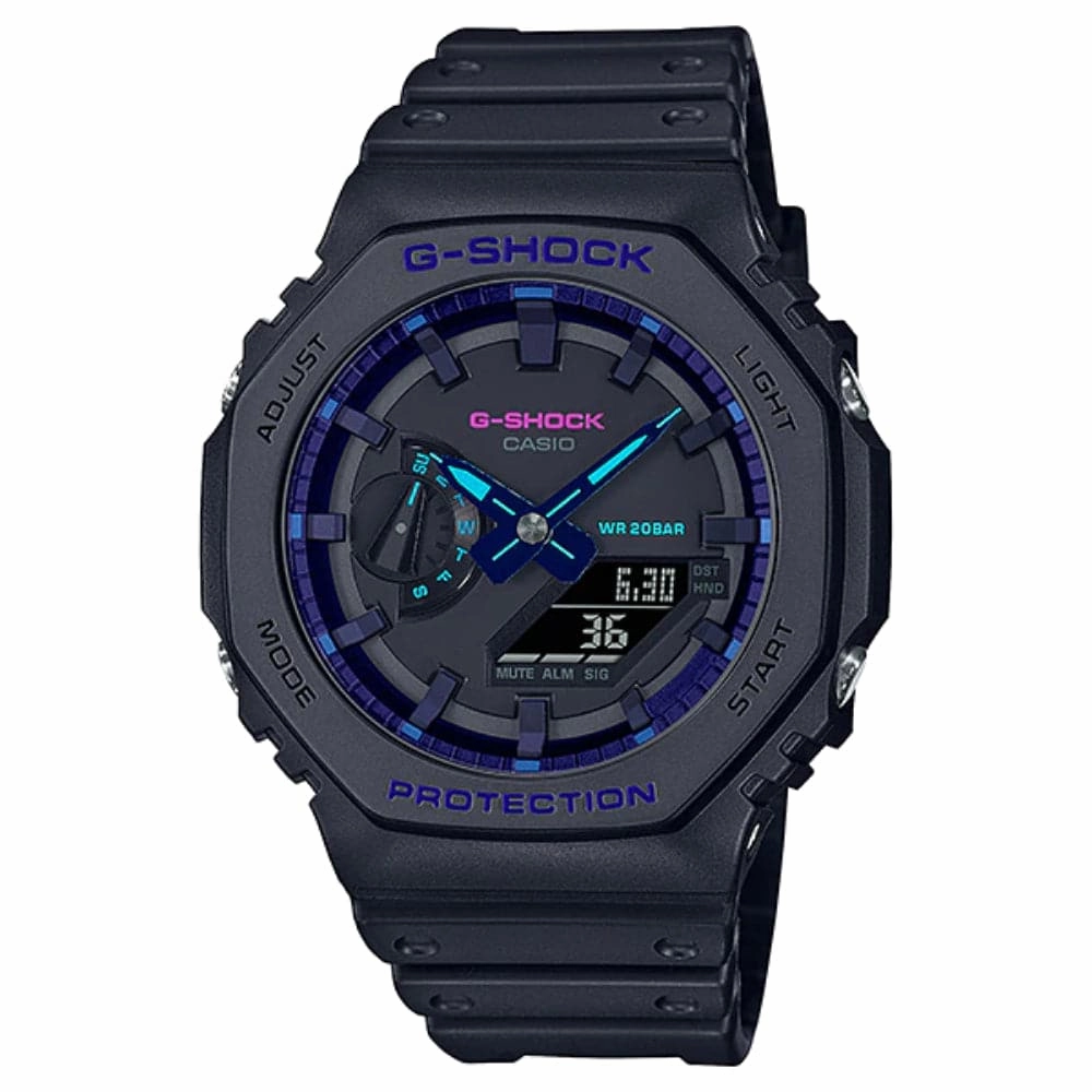 CASIO G-SHOCK GA-2100VB-1ADR BLACK RESIN STRAP MEN'S WATCH