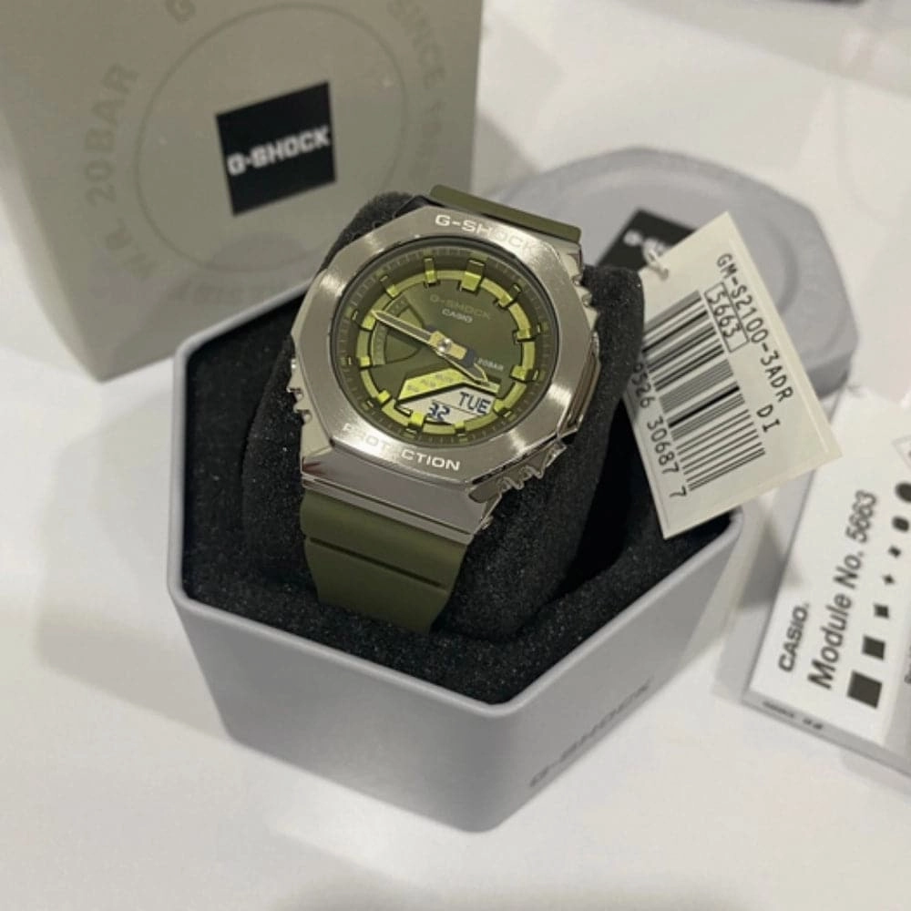 CASIO G-SHOCK GM-S2100-3ADR-P GREEN RESIN STRAP WOMEN WATCH