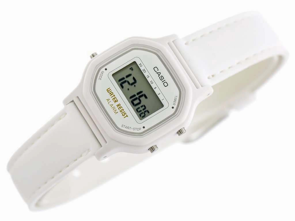 Casio LA-11WL-7AVDF White Leather Strap Watch for Women