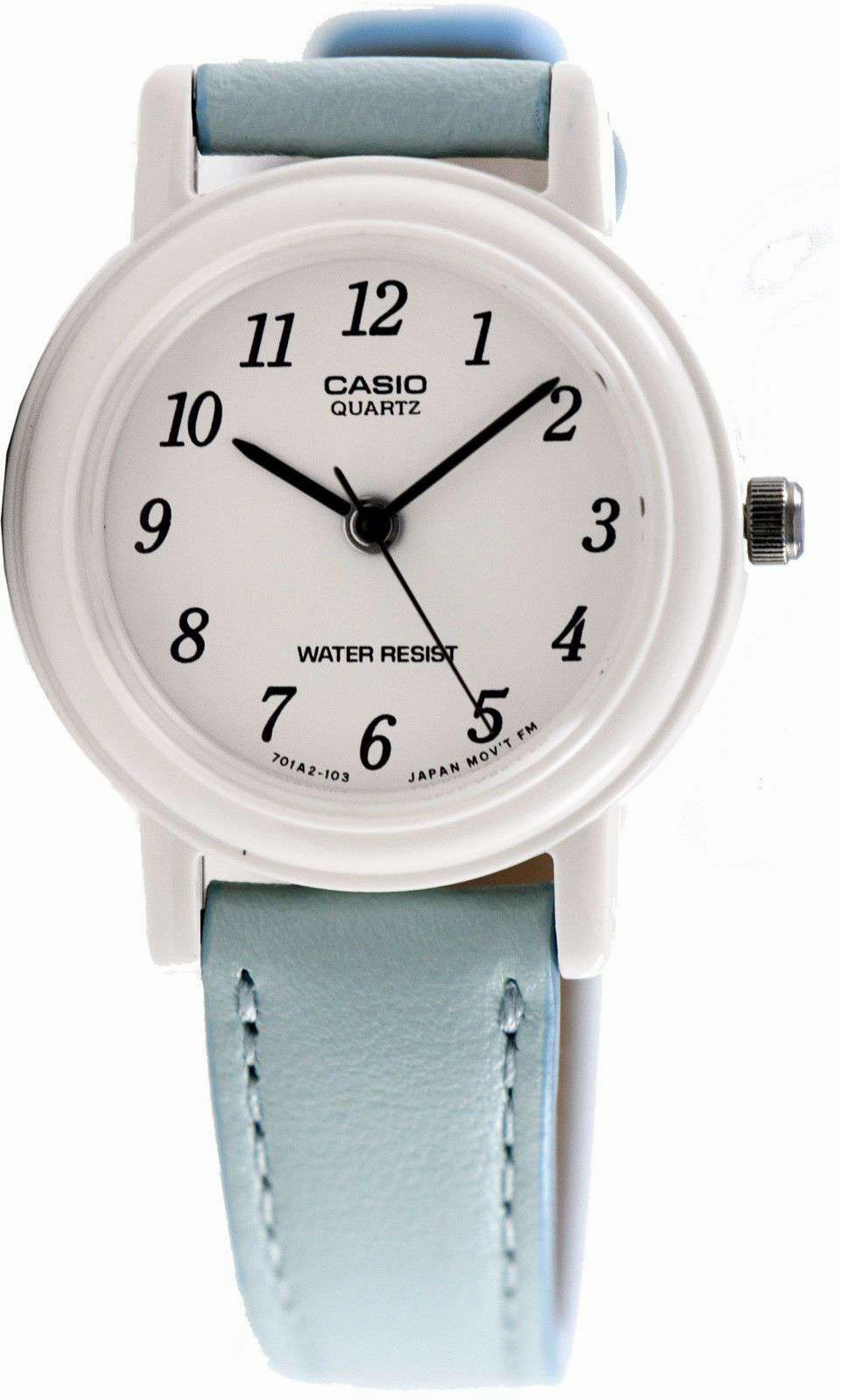 Casio LQ-139L-2B Blue Leather Strap Watch for Women