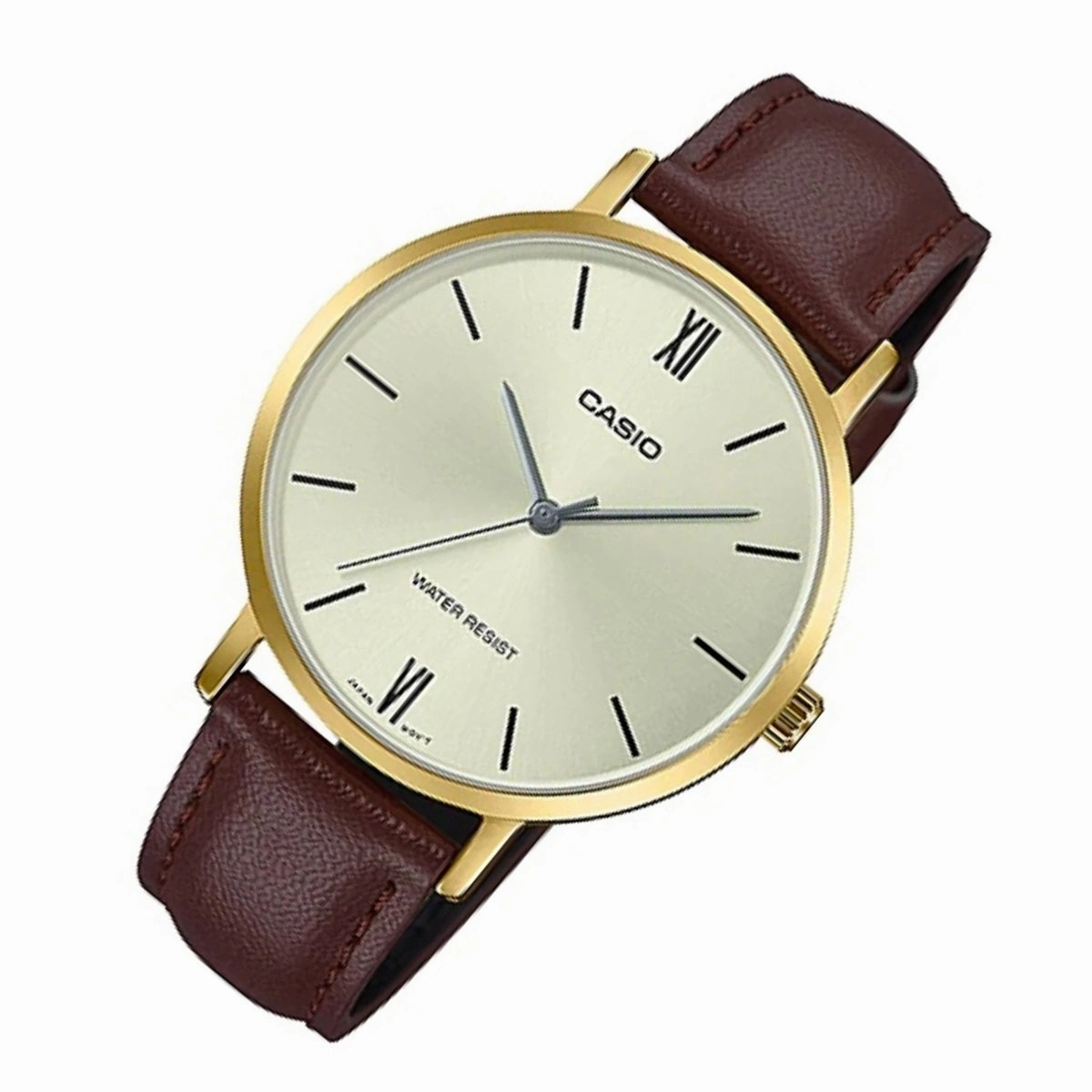 Casio LTP-VT01GL-9B Brown Leather Strap Watch for Women